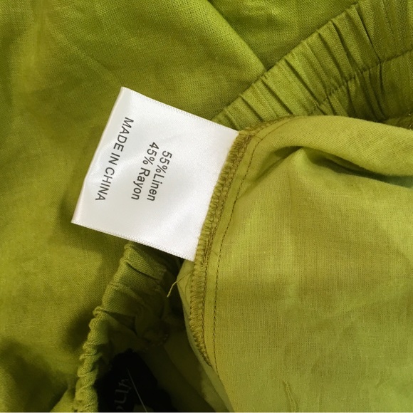 Kourt Few Moda Womens Size S Askita Elastic Waist Skort Skirt Linen Blend Green. - Picture 6 of 8